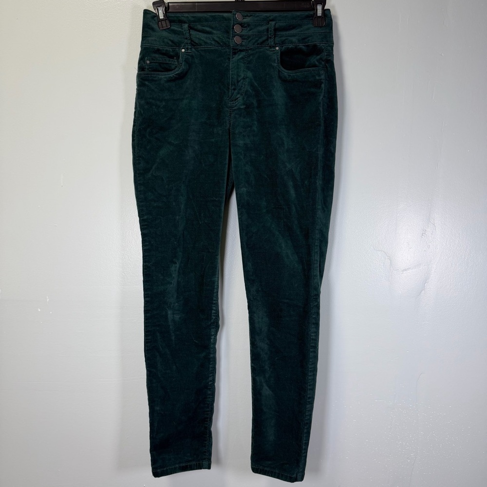 Ann Taylor Curvy Fit Green Corduroy High Rise Skinny Pants Size 4